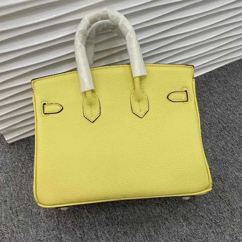 Leather women's bag luxury bag yellow 2021 new fashion cowhide shoulder crossbody Lady Hand bag