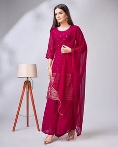 La mayoría de las ventas de cosido completo con traje elástico Sharara para festivales y fiestas, disponible a un precio asequible - Product Image 3