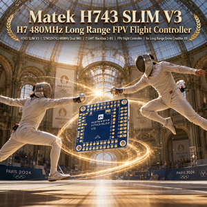 Matek H743 SLIM <span class=keywords><strong>V3</strong></span> FC STM32H743VIT6 กล่องพลาสติกและโลหะสีดำ 2-8S F7 ตัวควบคุมการบิน 480MHz Dual IMU 7 UART สำหรับโดรน FPV - Product Image 1