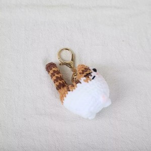 Porte-clés en peluche au crochet fait main, motif chien et fleur, avec clochette, ornement <span class=keywords><strong>de</strong></span> sac en <span class=keywords><strong>laine</strong></span> douce, portable, durable, cadeau <span class=keywords><strong>de</strong></span> festival - Product Image 3