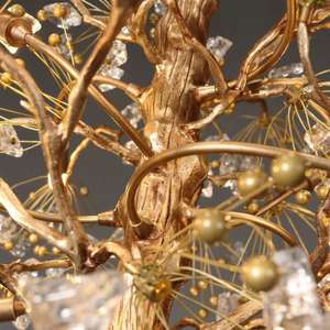 Lüks tasarım aydınlık kristal Petal dekoratif kolye ışık bakır ağaç dalı avize yemek odası oturma odası yatak odası için - Product Image 5