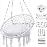 Fauteuil suspendu Zoshine, balançoire à corde, grand fauteuil suspendu en macramé avec corde de sécurité, fauteuil suspendu en coton pour jardin