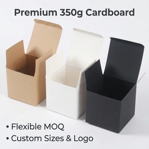 Scatole Regalo Quadrate in Cartone Kraft Bianco e Nero Pieghevoli per Piccoli Prodotti, Candele e Cosmetici - Product Image 1