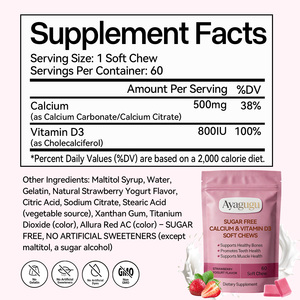 Suplemento Diario OEM de Marca Privada, Refuerzo Inmunológico, Suplemento Dietético para Huesos Fuertes, Venta al por Mayor de Calcium D3 en Tabletas Masticables Blandas - Product Image 2