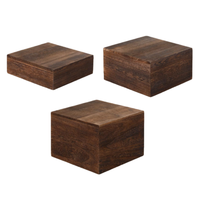 Risers en bois Stands Gâteau Rustique Empilable Base Carrée Buffet Table Dessert Alimentaire Fête De Mariage En Bois Personnalisé Cupcake Stands