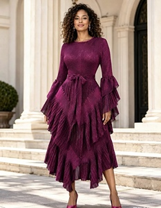 Nuevo Vestido con Volantes Miyake 2026 - Estilo <span class=keywords><strong>Elegante</strong></span> y Moderno - Tirantes para Cierre en la Cintura - Vestido para Mujer Talla Grande - Product Image 1