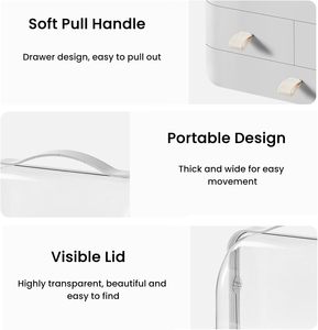 Sesame Factory Direct Supply Plastic Desktop Finishing <b>Box</b> with Handle and Drawer Design Makeup & Jewelry Organizer - Product Image 3