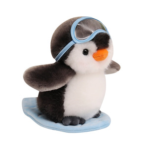 Peluche de <span class=keywords><strong>pingouin</strong></span> hawaïen très précieuse, style <span class=keywords><strong>surf</strong></span>, cadeau d'anniversaire pour couple, polyester et coton PP, 11-30 cm - Product Image 1