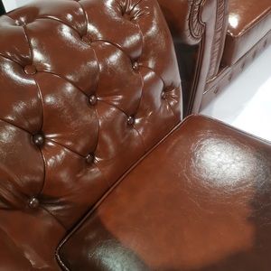 Muebles Clásicos Modernos de Lujo, Cómodos y Suaves, Estilo Americano, Juego de 123 Piezas, Sofá de Cuero Chesterfield UB109 Chesterfield So - Product Image 2