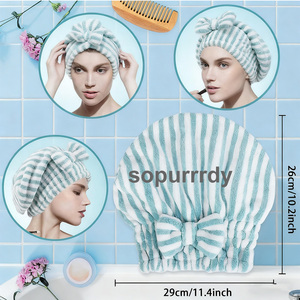 Gorro de Microfibra para Secar el Cabello con Logotipo Personalizado, Gorro de Secado Rápido con Lazo, Toalla Suave para Hombres y Mujeres con Cabello Largo y Rizado - Product Image 2