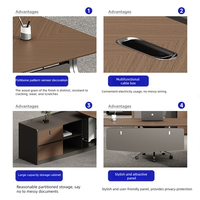 Ensemble de bureau de direction en bois en forme de L, design moderne et luxueux, avec tiroirs à dossiers écologiques, usage commercial