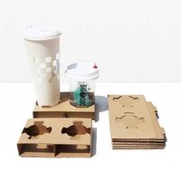 Boîte en carton ondulé peut contenir 2 ou 4 tasses, porte-gobelet en papier, pour boisson de café, plateau