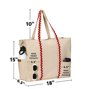 Đầy Màu sắc TRIM Canvas Tote Túi Monogram du lịch vỏ sò Vai Túi vải thẩm mỹ của phụ nữ tote túi - Product Image 2