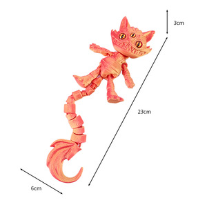 Nouveauté : Jouets chat effrayant à longue queue imprimés en 3D, figurines d'animaux monstres de Halloween, modèles articulés, jouets anti-stress, cadeau - Product Image 2