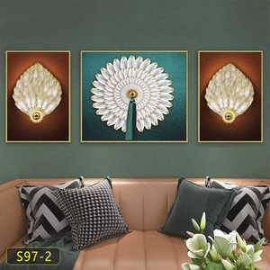 Style nordique nouvelle lumière de luxe décoration de salon <span class=keywords><strong>peinture</strong></span> moderne paysage nature morte simple canapé arrière-plan mur triptyque - Product Image 2