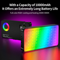 Kit d'éclairage de studio photo LED RGB 3,5 heures, 10000 mAh, en alliage d'aluminium, pour vidéoconférence portable