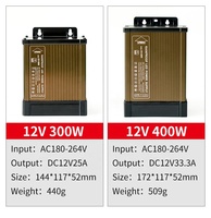 Alimentation LED à tension constante 400W 12V, transformateur AC 220V vers DC, étanche IP65 pour module LED