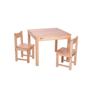 प्रीस्कूल डेकेयर सेंटर अर्ली नर्सरी के लिए मोंटेसरी किंडरगार्टन फर्नीचर लकड़ी के बच्चों की मेज और कुर्सी सेट