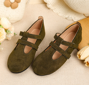Chaussures plates personnalisées pour fille, chaussures plates en daim pour enfants - Product Image 1