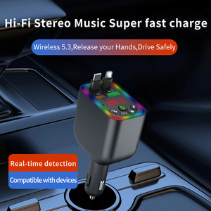 Meilleur cadeau universel rétractable USB C Charge rapide QC3.0 Type c PD <span class=keywords><strong>sans</strong></span> <span class=keywords><strong>fil</strong></span> MP3 BT chargeur de voiture téléphone portable chargeur <span class=keywords><strong>sans</strong></span> <span class=keywords><strong>fil</strong></span> de voiture - Product Image 2