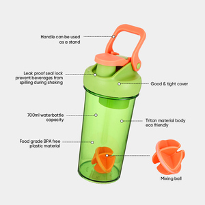 ขวดน้ำพลาสติกเด็กปากกว้าง ปราศจากสาร BPA ขนาด 700 มล. สำหรับโรงเรียน ขวดน้ำพลาสติกกันรั่วพร้อมหูหิ้ว - Product Image 3