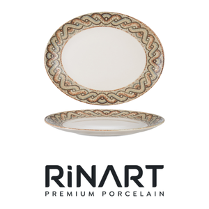 จานเสิร์ฟรูปไข่ Celest ขนาด 30.6 × 24 ซม. ผลิตจากเซรามิกคุณภาพพรีเมียม พิมพ์ลายดิจิทัล รินาร์ต พอร์เซลไลน์ - Product Image 4