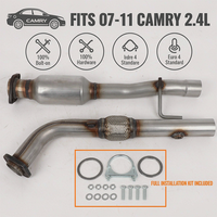 Convertisseur catalytique d'échappement 18064 pour Toyota Camry 2.4L 2007-2011, section intermédiaire arrière avec joints, boulons, kit de quincaillerie, montage direct