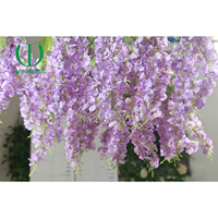 Décoration de plafond en glycine artificielle soyeuse violette, centres de table pour mariage, décorations de table pour fête de mariage, vente en gros