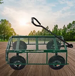Chariot à mailles robuste à traction manuelle, pliable, pour la manutention de matériaux industriels, chariot à roulettes en acier, chariot de jardin extérieur, OEM - Product Image 6