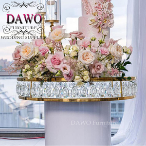 Glass <strong>clear</strong> Chandelier Crystal Cake <strong>Table</strong> for Luxury Wedding - Product Image 3