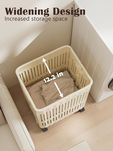 Wholesale Bathroom Colorful Large Capacity Portable <b>Foldable</b> Rolling Plastic Laundry <b>Basket</b> for Clothing - Product Image 2