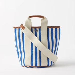 Venta caliente señoras reutilizable hombro mano Crossbody Cavas bolso a rayas para viajar caminar en la ciudad - Product Image 2