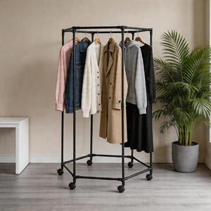 Hexagonal 360 °   Porte-vêtements rotatif multi-étages sur roulettes – Organisateur de vêtements autoportant et pivotant - Product Image 5
