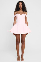 Robe Courte Rose Élégante Joydressing à Épaules Dénudées, Coupe Trapèze Sexy, pour Cocktail et Soirée – Vente en Gros et Personnalisation Fournisseur
