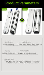 48 Inch 120Cm Nhiệm Vụ Nặng Nề 220Kg Trượt Đường Ray Khóa Ngăn Kéo Runners Với Khóa Đầy Đủ Mở Rộng Bóng Mang Hộp Công Cụ Trượt Đường Ray - Product Image 5