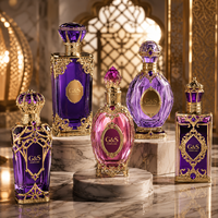 Flacon de parfum en verre personnalisé, nouveau design, avec logo estampé or, rechargeable, vide.