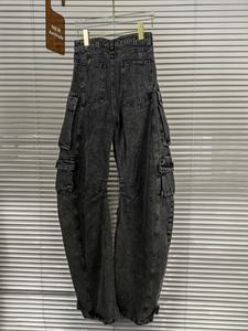 OUDINA <span class=keywords><strong>Jeans</strong></span> Cargo da <span class=keywords><strong>Donna</strong></span> Multi-tasca <span class=keywords><strong>Grigio</strong></span> Larghi e Comodi Calças Jean Femininas <span class=keywords><strong>Jeans</strong></span> Personalizzati - Product Image 4