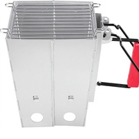 Allume-feu à charbon pliable Royal Gourmet pour barbecue de camping, portable, équipé d'une grille de cuisson en tôle galvanisée argentée et rouge