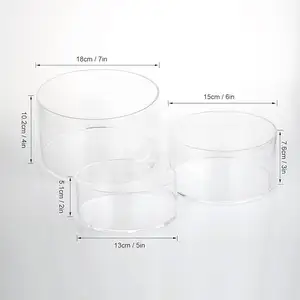 5" 6" 7"round simple Acrylic Round Cylinder Display Nesting Riser Stands hollow Jewelry Cosmetic collection box