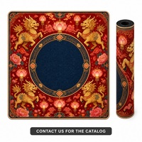 Tapis d'ordinateur rond en néoprène robuste à livraison rapide, tapis de table de mahjong avec sac de rangement pour usage en club