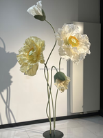 Meilleure vente décoration de fête de mariage violet papier géant fleur artificielle support boutique magasin affichage 3d papier fleurs artisanat
