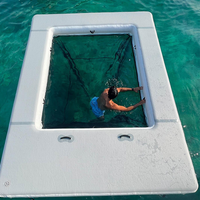 PVC personnalisé antidérapant eau gonflable quai flottant plate-forme de bain échelle détachable Yacht-Friendly pont radeau pour lac piscine océan