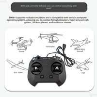 Simulateur de vol Flysky FS-SM001 6/8 canaux compatible avec plusieurs logiciels de simulation de vol Noir Rose Cyan