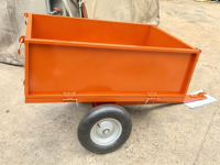 Remorque benne robuste en acier de 500 LBS pour VTT avec déverrouillage à pédale, chariot de jardin pour tondeuse à gazon
