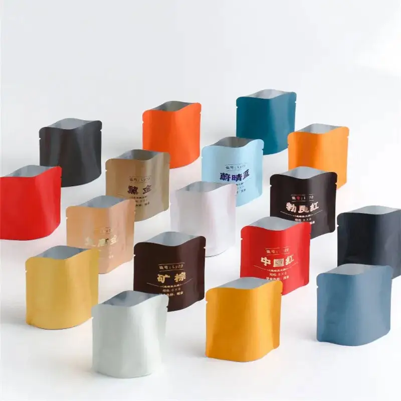5G Pequeno Stand Up Pouch Folha De Alumínio Descartável Heat Seal 3 Side Seal Tea Storage Bag Sachet Embalagem