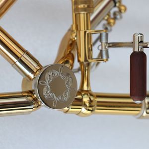 <span class=keywords><strong>Trombone</strong></span> en <span class=keywords><strong>cuivre</strong></span> doré de haute qualité, <span class=keywords><strong>instrument</strong></span> professionnel avec étui - Product Image 2