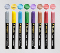 Ensemble de marqueurs à craie liquide pour fenêtre, couleur métallique scintillante, personnalisable avec étiquette privée, 1 mm, 3 mm, 6 mm, 10 mm, pour tableau noir et tableau LED