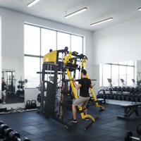 Équipement de fitness complet pour l'entraînement de force : Cage de musculation multifonctionnelle, Machine Smith, Rack à squats pour la maison