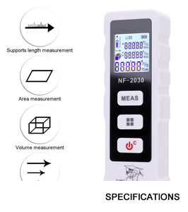 Mini Medidor láser de operación simple Mediciones individuales/múltiples de longitud/área/volumen/altura Distancia láser de haz láser rojo Met - Product Image 3