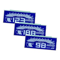Layar LCD 7-Segmen SCCdisplay GW008 Kualitas Pabrik, HTN Biru Negatif, Lampu Latar LED untuk Kendaraan, Kecerahan 500, Pemasangan PIN